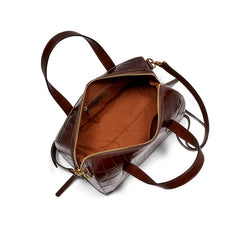 Fossil SHB1986204 Sydney Satchel Croco Brown Leather