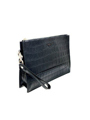 Coach F73151 Structured Pouch Croco Embosed Black