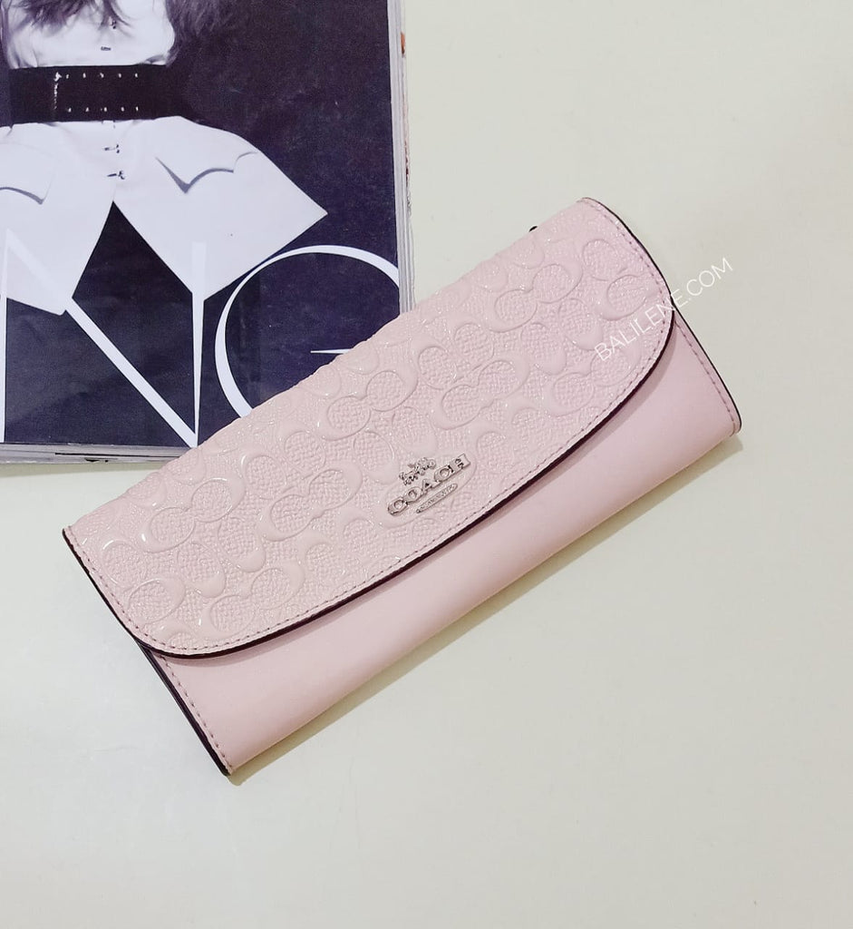 Coach F26814 Soft Wallet In Signature Leather Soft Pink
