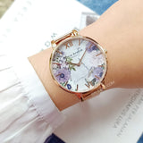 Olivia Burton OB16MF06 Marble Florals Silver & Rose Gold Watch