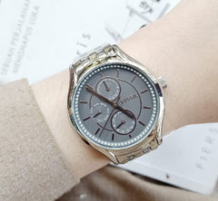 Fossil Bq3165IE Silver Crystal Multifunction Bracelet Watch
