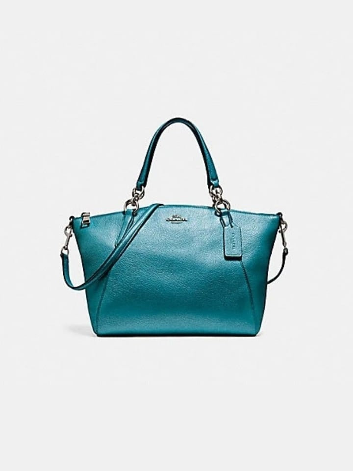 Coach outlet Small Kelsey Satchel Metallic Dark Teal