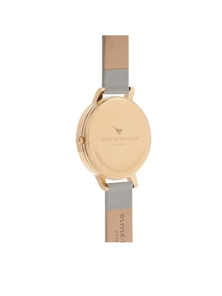 Olivia Burton OB16FS81 Flower Show Floral Printed Dial Grey Leather Strap