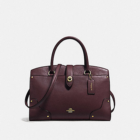 Coach F37575 Grain Mercer 30 Satchel Oxblood