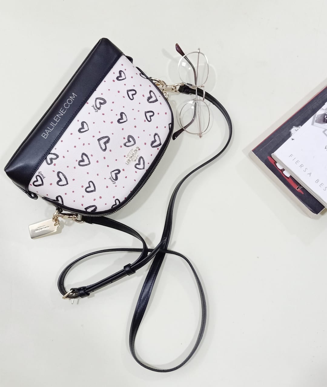 Coach 91152 Dome Hearts Crossbody Chalk Pink Multi