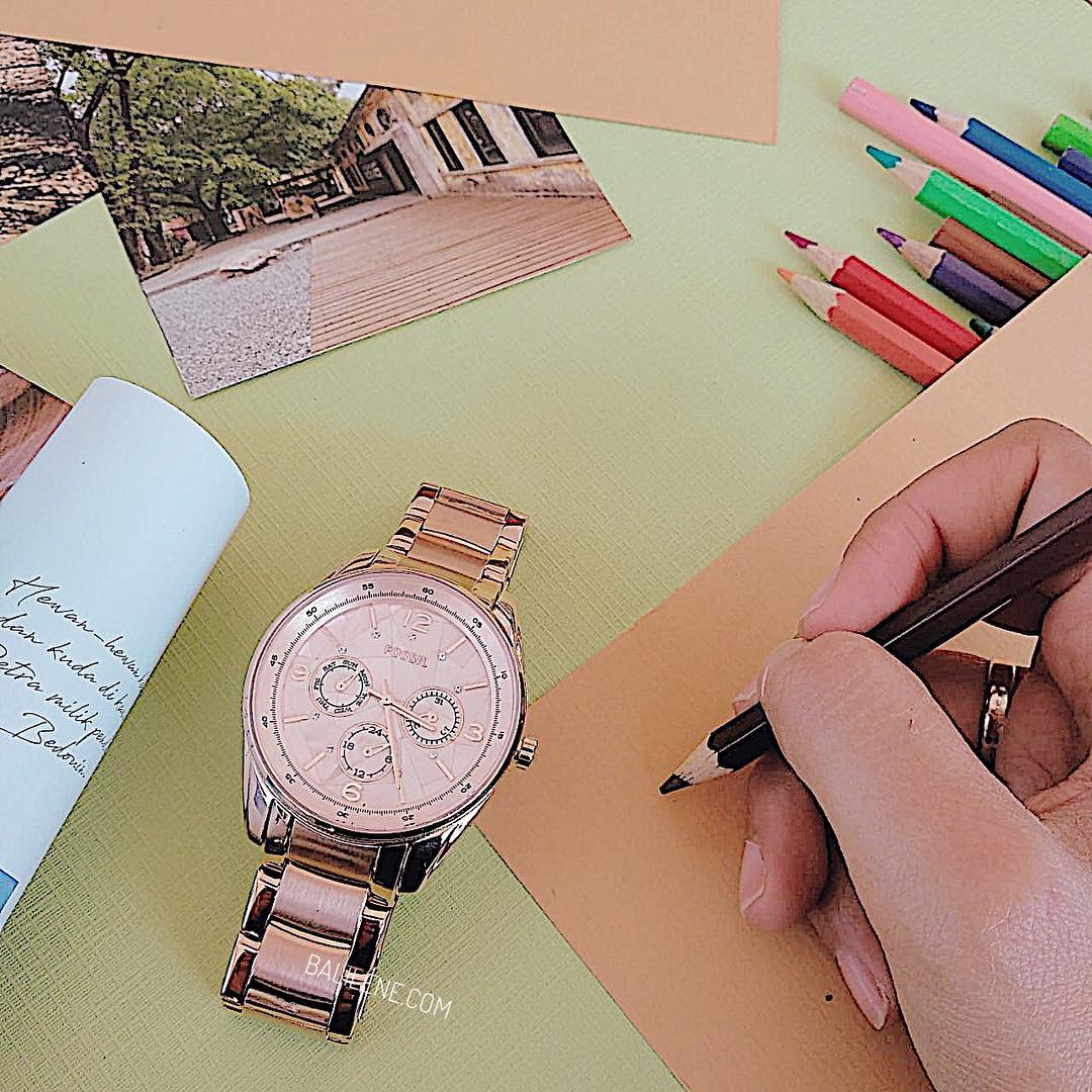 Fossil BQ3100 Justine Multifunction Stainless Steel Rose Gold Watch