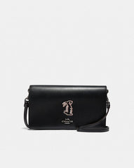 Coach 39314  X Selena Foldover Cross-body Clutch With Bunny Black