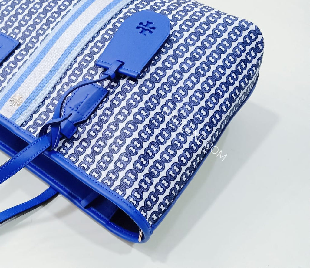 Tory Burch Gemini Link Canvas Small Tote- Bondi Blue India