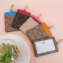 Coach F63274 Id Lanyard In Signature Canvas True Red