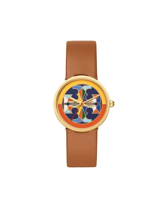Tory Burch TBW4040 Reva Watch Luggage Leather Strap