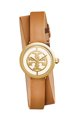 Tory Burch TBW4018 Reva Double Wrap Brown Gold Tone Watch