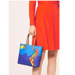 Tory Burch 46160 Kerrington Parrot Small Square Tote