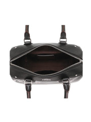 Coach F25856 Mini Bennett Satchel  With Cross Stitch Floral Print Silver / Black Multi