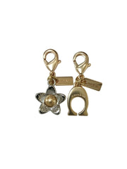 Coach F80151 Corner Zip Box Wristlet Signature Metalik Khaki Wine