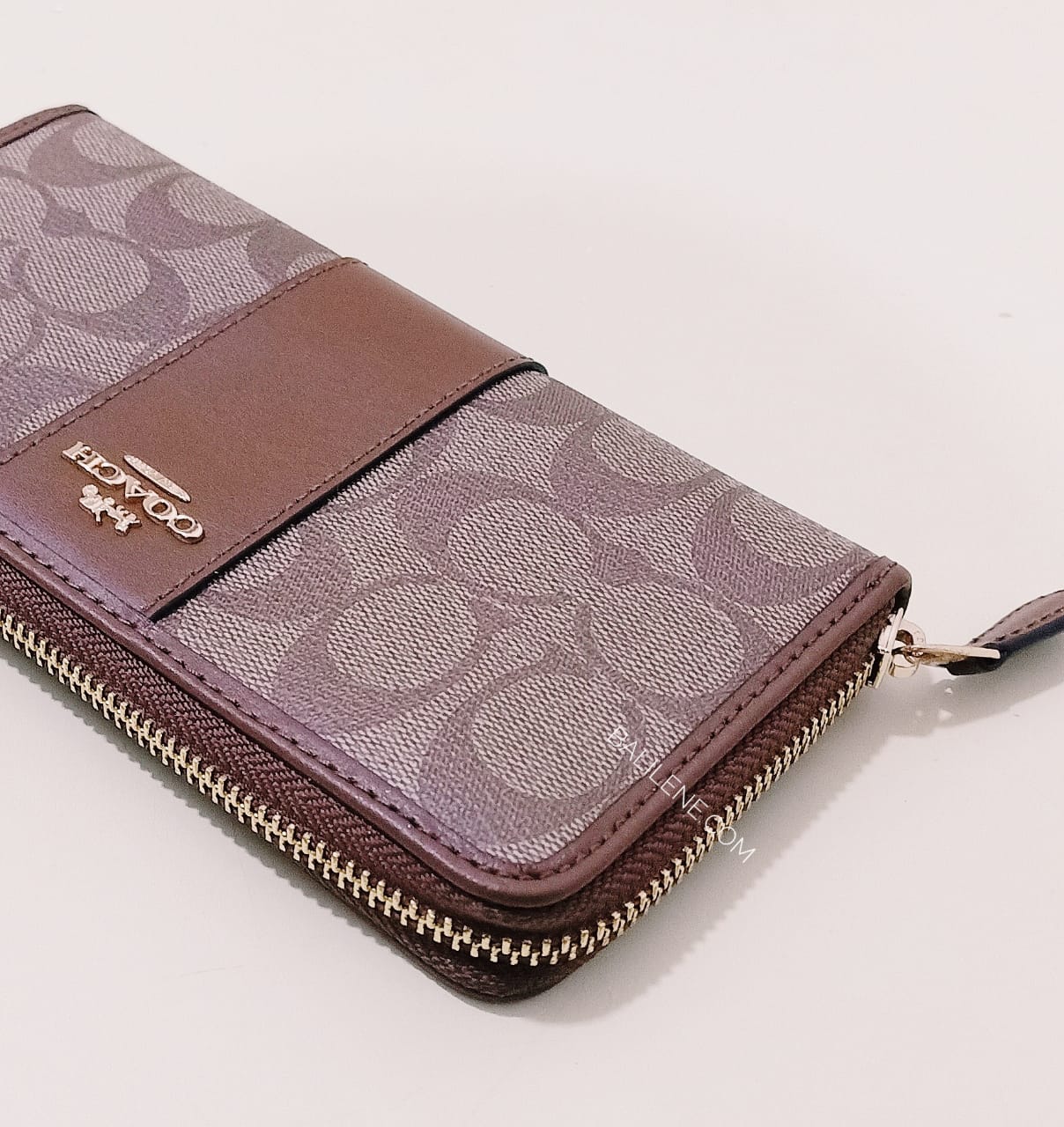 Coach F54630 Zip In Signature Canvas Leather Khaki Saddle