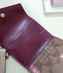 Coach F79926 Lanyard Set Signature Canvas With Party Animals Print Khaki Pink Multi