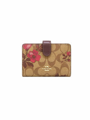 Coach F87751 Medium Corner Signature Victorian Floral Khaki Berry Multi