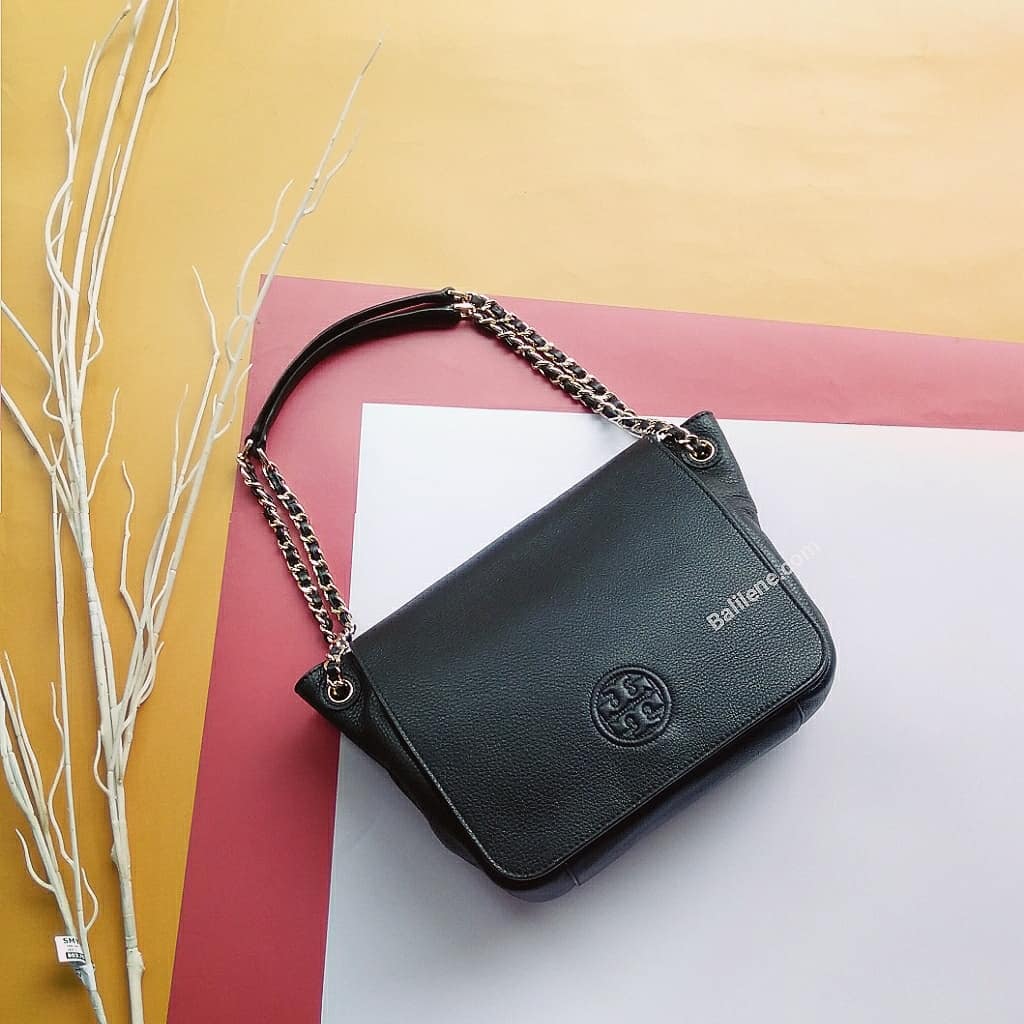 Tory Burch 46176 Bombe Small Flap Shoulder Bag Black