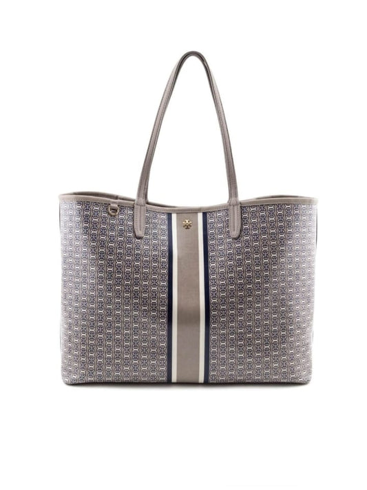 Tory Burch Gemini Tote French Gray Link Stripe