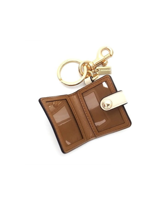 Coach 89985 Frame Bag Charm With Rose Bouqt Print Chalk Multi