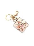 Coach 89985 Frame Bag Charm With Rose Bouqt Print Chalk Multi