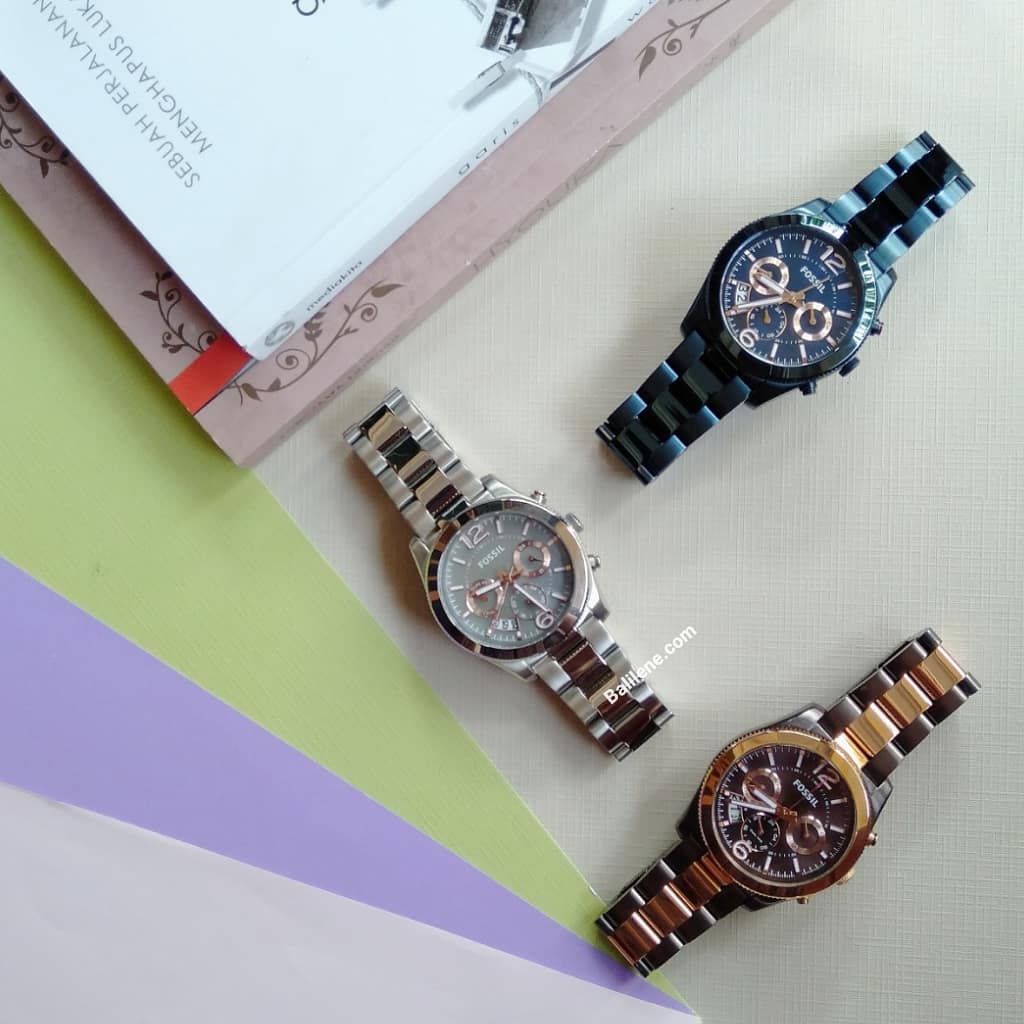 Fossil Es3880 Perfect Boyfriend Gray Mother Of Pearl Dial Ladies Watch