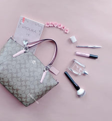 Coach F28989 Small Kelsey Satchel In Signature Canvas Khaki Petal