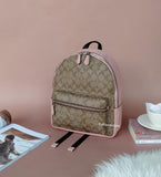 Coach F32200 Charlie Backpack In Signature Canvas Khaki Petal