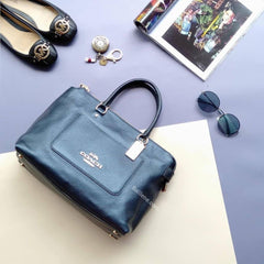 Coach F38054 Emma Satchel Metallic Denim