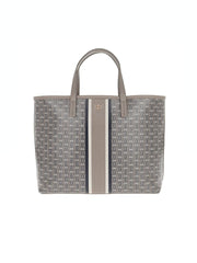 Tory Burch 43896 Gemini Tote Small French Gray Link Stripe Balilene