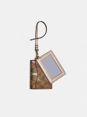 Coach F79926 Lanyard Set Signature Canvas With Party Animals Print Khaki Pink Multi