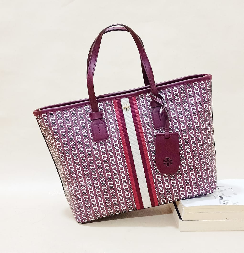 Tory Burch 53304 Gemini Link Small Tote Royal Burgundy
