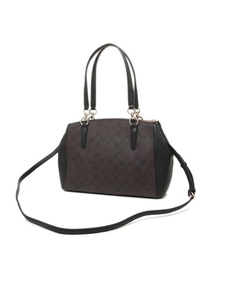 Coach f58291 Small Christie Carryall In Signature Imitation Brown Black