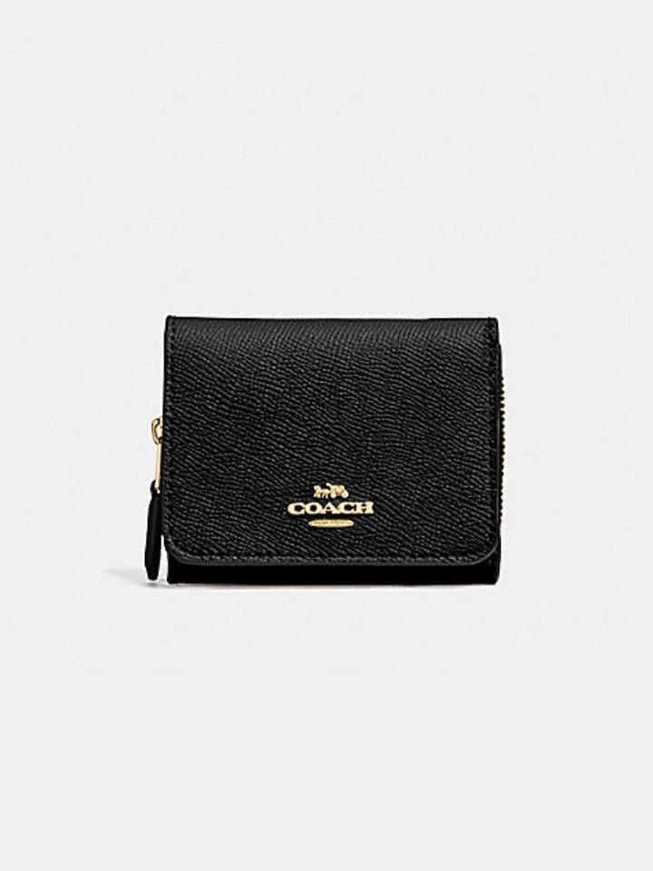 COACH ☜UNBOXING☞ Small Trifold Wallet / F37968 / BLACK 
