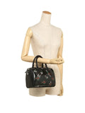 Coach F25856 Mini Bennett Satchel  With Cross Stitch Floral Print Silver / Black Multi
