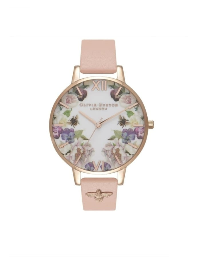 Olivia Burton OB16EG111 Embellished Enchanted Garden Dusty Pink & Rose Gold Watch