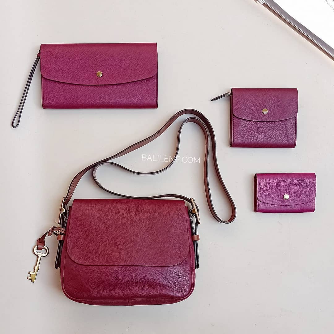 Fossil ZB6759609 Harper Small Saddle Crossbody Wine Bag