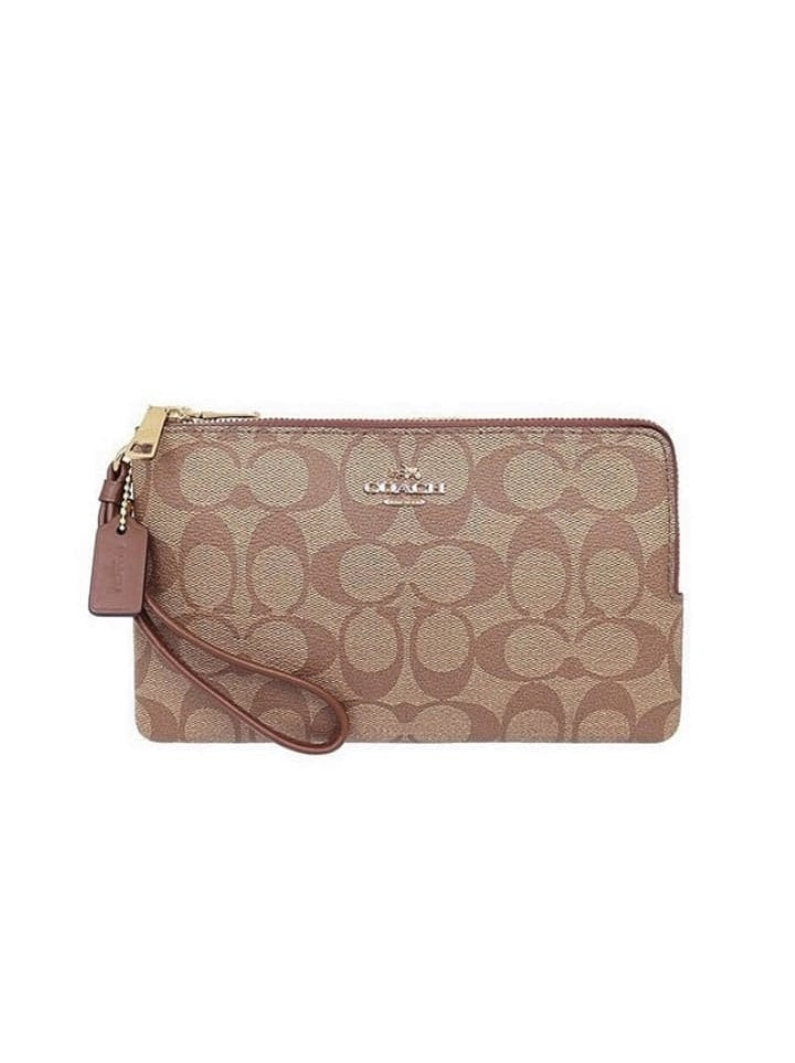 Coach signature pvc double zip wallet sale