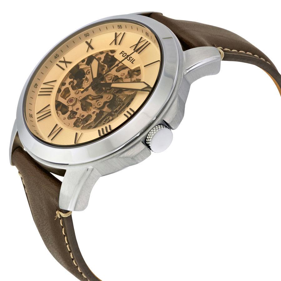 Fossil Me3122 Grant Automatic Chronograph Dark Brown Leather Watch