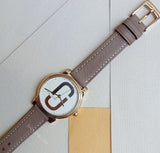 Marc Jacobs MJ1579 Rose Gold-Tone Corie Brown Leather Three-Hand Watch