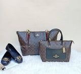 Coach F38089 Mini Emma Satchel In Signature Canvas Brown Black