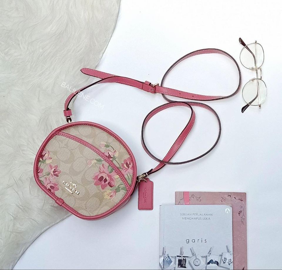 Coach F72803 Signature Lily Print Canteen Light Khaki/pink Multi