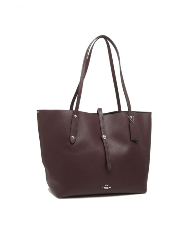Coach F58849 Market Tote Pabbled Leather Oxblood