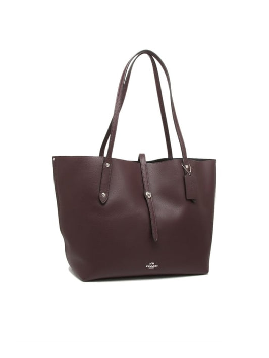 Coach F58849 Market Tote Pabbled Leather Oxblood