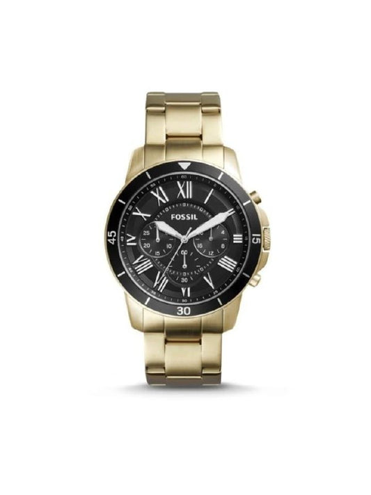 Fossil Grant Fs5267 Chronograph Men Black Dial Gold Stainless Steel Watch