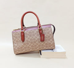 Coach 30949 Signature Bond Satchel Tan Rust