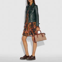 Coach 30949 Signature Bond Satchel Tan Rust