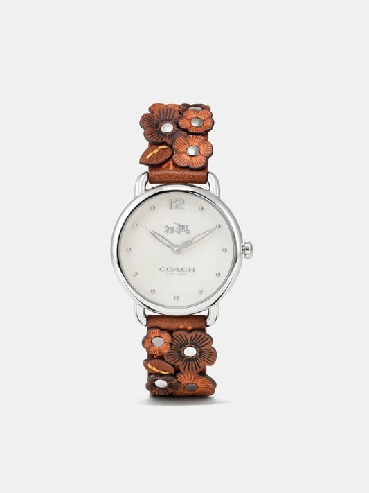 Coach 14502744 Delancey Cream Dial Brown Leather Ladies Watch