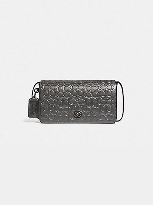 Coach F40649 Dinky Signature Metallic Graphite