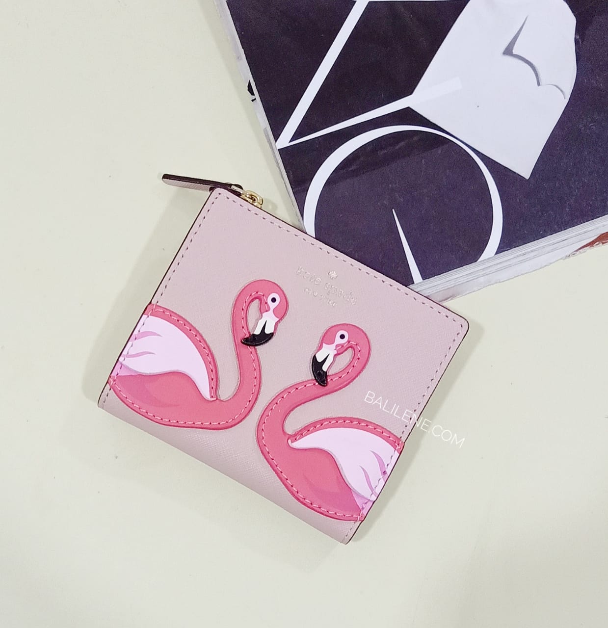 Kate Spade WLRU5487 Small Zip Bifold Wallet By The Pool Multi